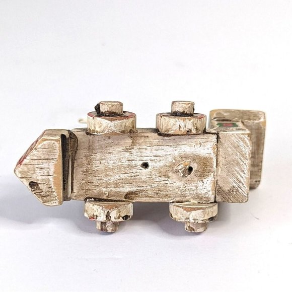 Vintage Enesco Wooden Train Steam Engine Christmas Ornament - Picture 3 of 4